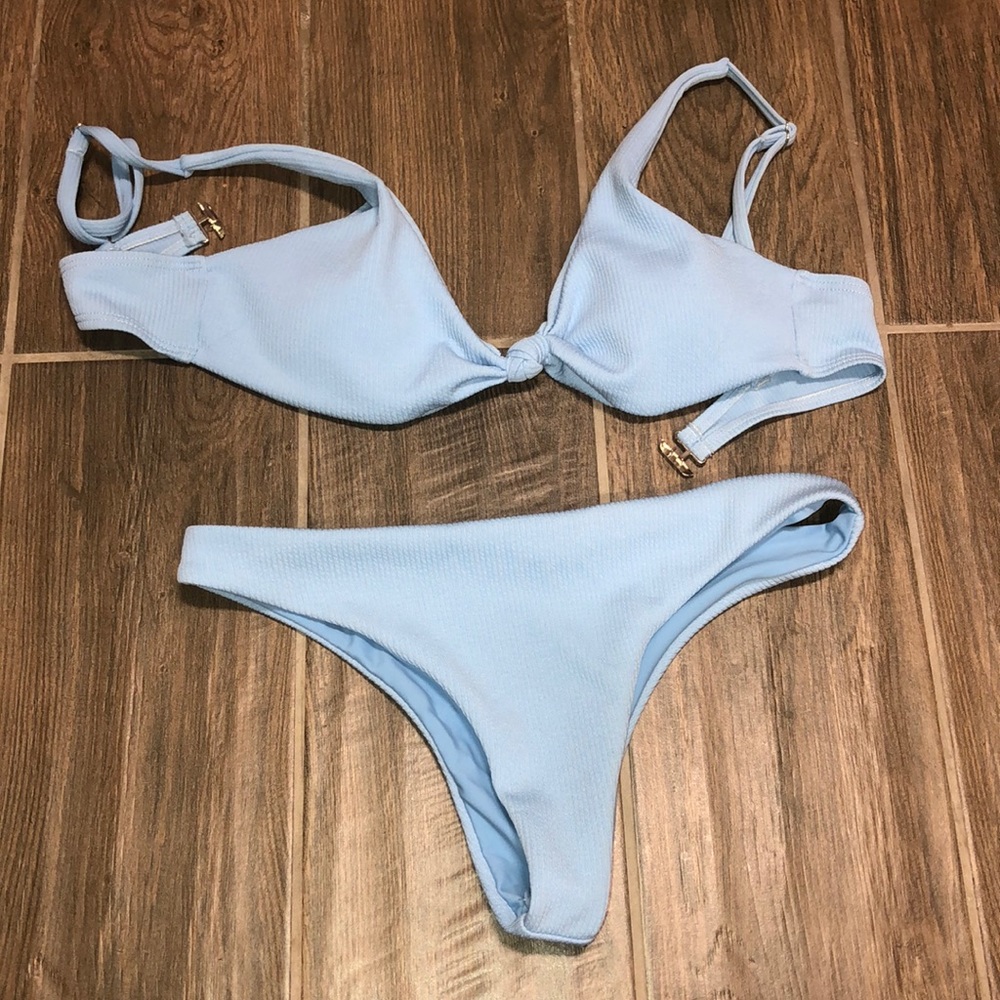 Baby blue rubbed bikini